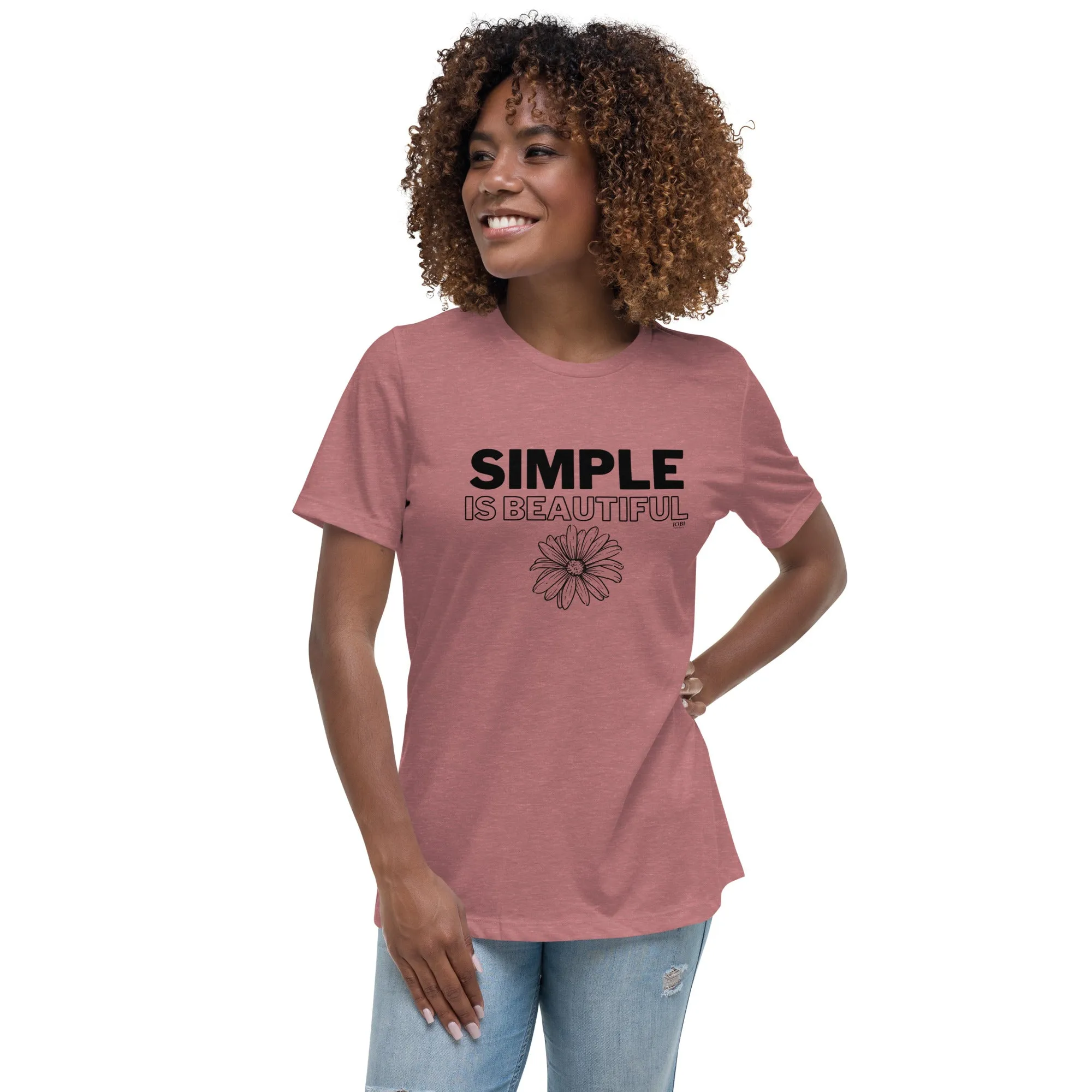 Women's Relaxed Soft & Smooth Premium Quality T-Shirt Simple Is Beautiful Design by IOBI Original Apparel