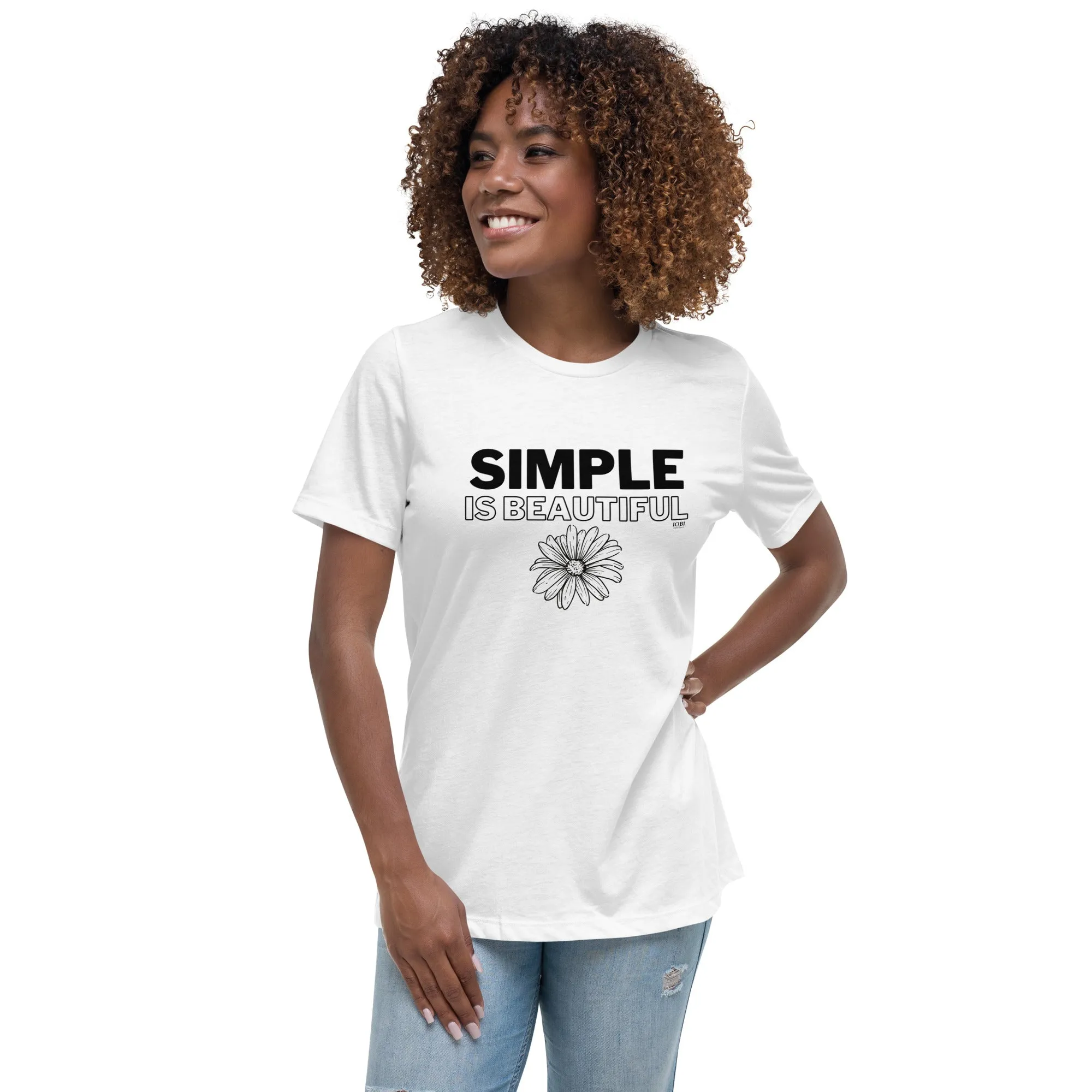 Women's Relaxed Soft & Smooth Premium Quality T-Shirt Simple Is Beautiful Design by IOBI Original Apparel